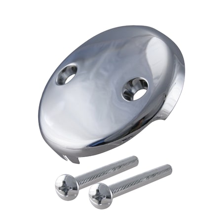 3-1/8 Two-Hole Overflow Face Plate And Screws In Polished Chrome